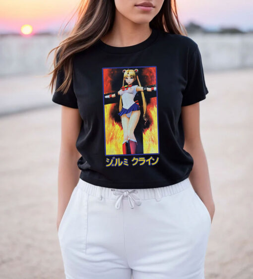 Sailor Moon On Burning Cross T Shirt