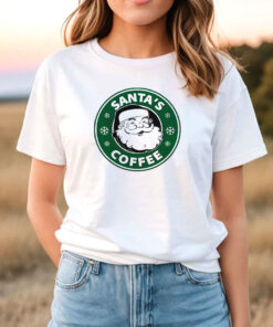 Santa Coffee Funny Christmas T Shirt