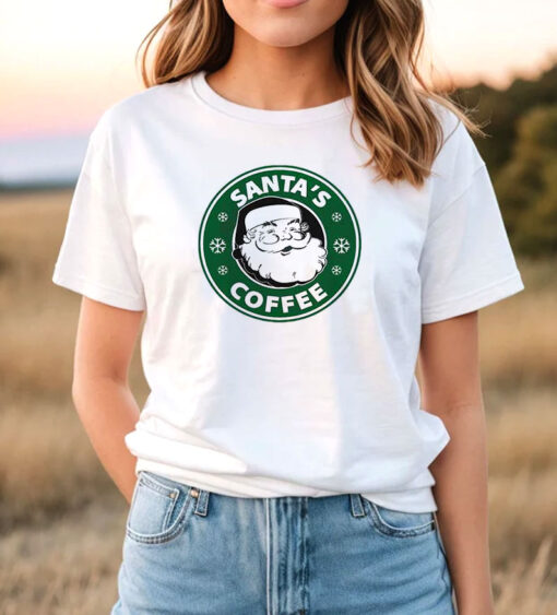 Santa Coffee Funny Christmas T Shirt