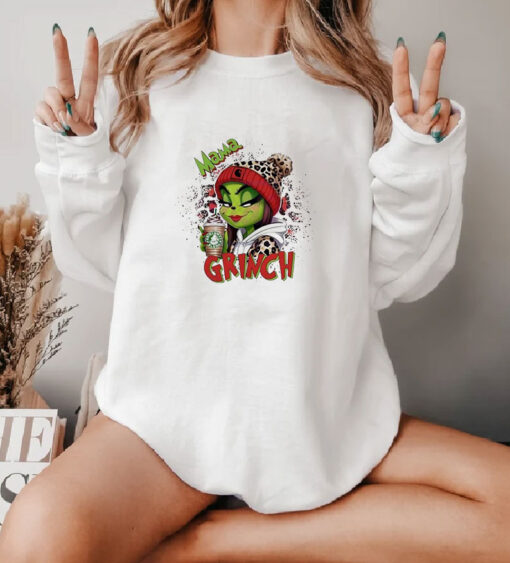 Leopard Mama Grinch Merry Christmas Sweatshirt