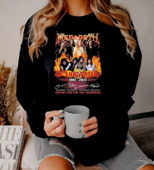 Megadeth 40th 1983 2023 Thank You For The Memories Sweatshirt