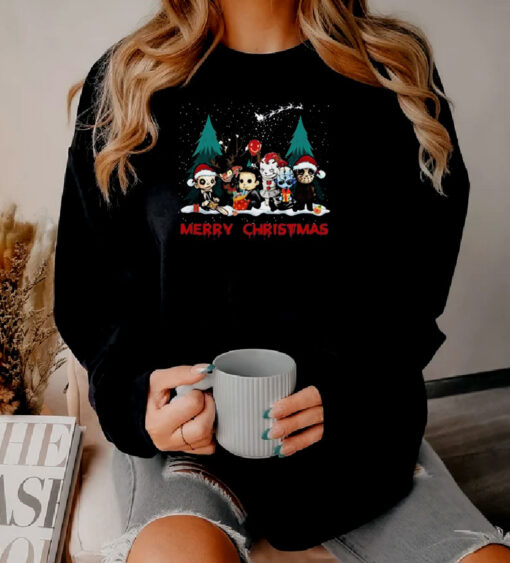 Merry Christmas Horror Movie Characters Sweatshirt