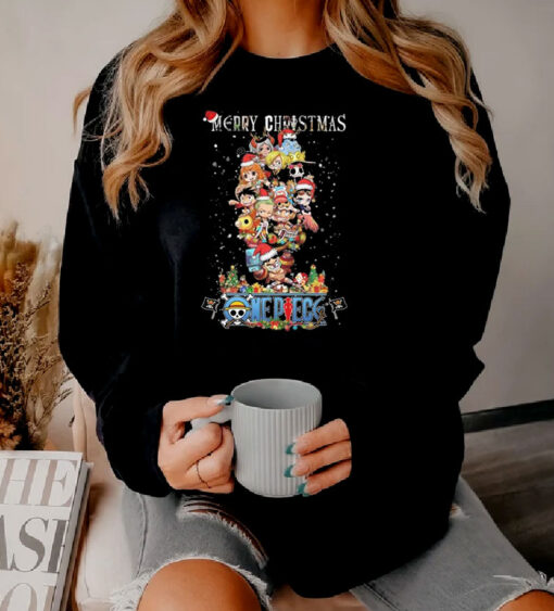 Merry Christmas One Piece Chibi Tree Sweatshirt