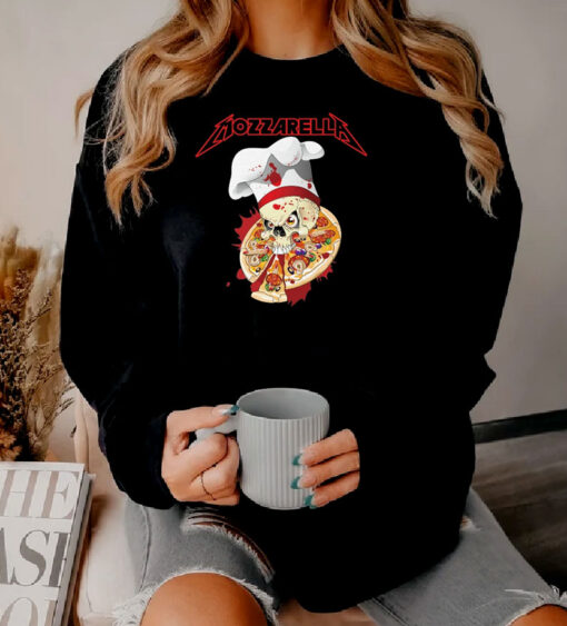 Metallica Inspired Mozzarella Pizza Sweatshirt