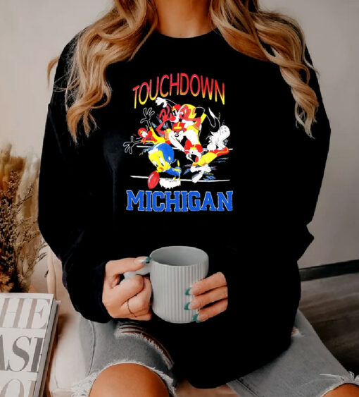 Michigan Wolverine Football Looney Tunes Touch Down Sweatshirt