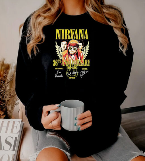 Nirvana Band 37th Anniversary 1987 2024 Signature Thank You Sweatshirt