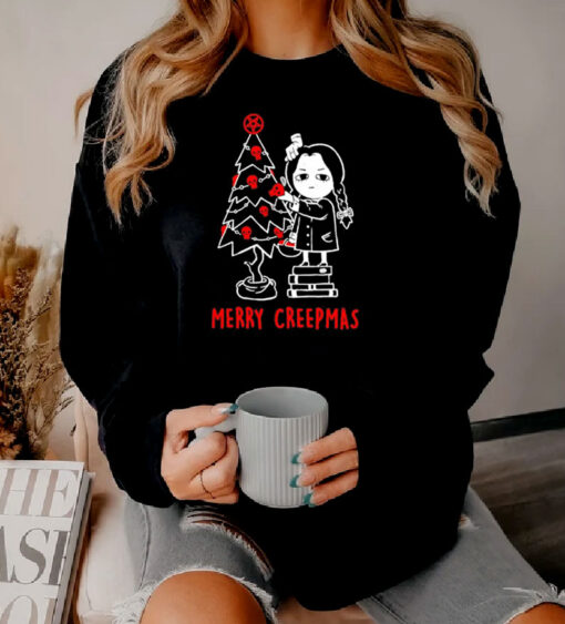 Wednesday Addams And Thing Merry Creepmas Sweatshirt