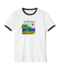 Acapulco Kanan Banana Single Stitch Tourist Ringer Black Tee