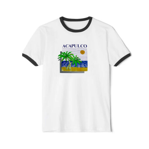 Acapulco Kanan Banana Single Stitch Tourist Ringer Black Tee