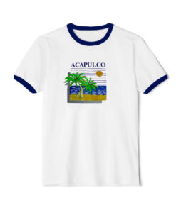 Acapulco Kanan Banana Single Stitch Tourist Ringer Navy Tee