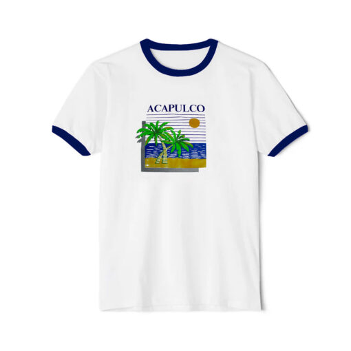 Acapulco Kanan Banana Single Stitch Tourist Ringer Navy Tee