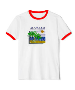 Acapulco Kanan Banana Single Stitch Tourist Ringer Red Tee