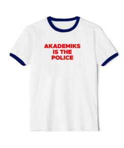 Akademiks Is The Police Ringer Navy Tee