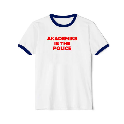 Akademiks Is The Police Ringer Navy Tee