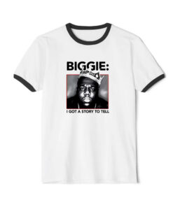 Biggie Smalls I Got A Story To Tell Ringer Black Tee