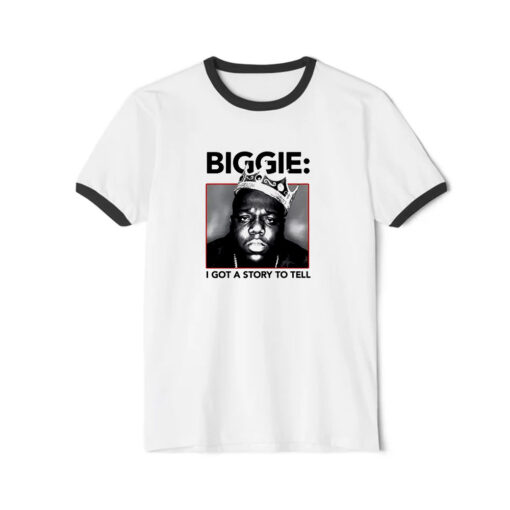 Biggie Smalls I Got A Story To Tell Ringer Black Tee