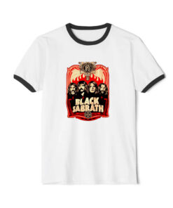 Black Sabbath Red Flames Ringer Black Tee