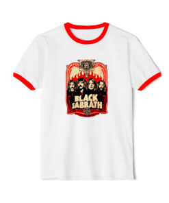 Black Sabbath Red Flames Ringer Red Tee