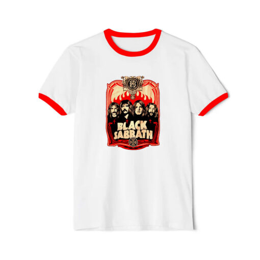 Black Sabbath Red Flames Ringer Red Tee