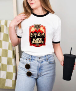 Black Sabbath Red Flames Ringer Tee