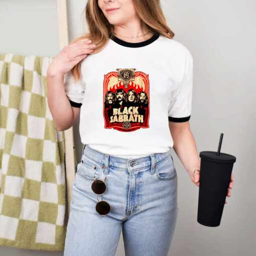 Black Sabbath Red Flames Ringer Tee