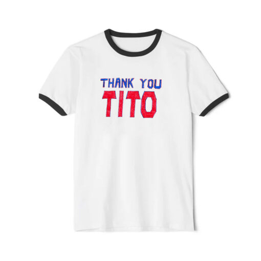 Cleveland Guardians Thank You Tito Ringer Black Tee