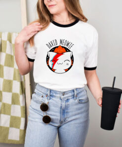 David Meowie Funny Ringer Tee