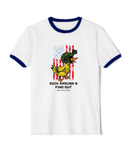 Duck Around And Find Out Ringer Navy Tee