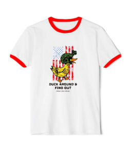 Duck Around And Find Out Ringer Red Tee