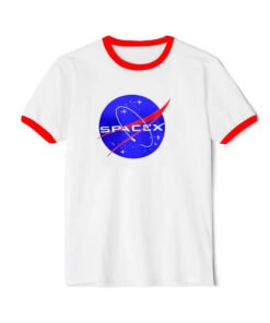 Elon Musk Nasa Spacex Logo Ringer Red Tee