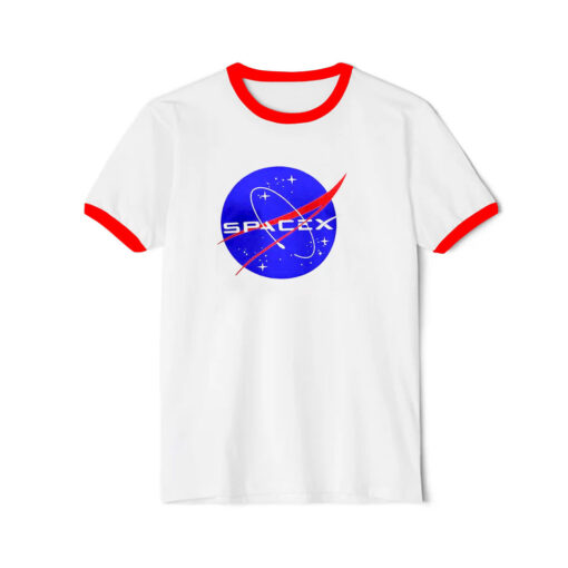 Elon Musk Nasa Spacex Logo Ringer Red Tee