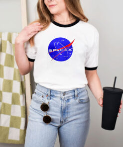 Elon Musk Nasa Spacex Logo Ringer Tee