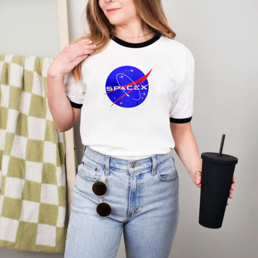 Elon Musk Nasa Spacex Logo Ringer Tee