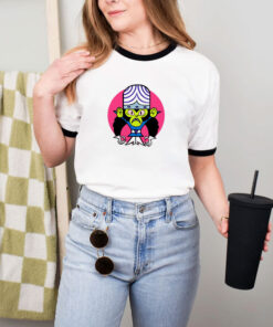 Funny Mojo Jojo Mad Scientist Powerpuff Ringer Tee