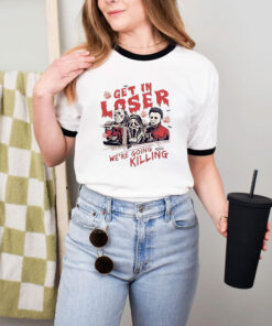 Get In Loser Halloween Horror Ringer Tee