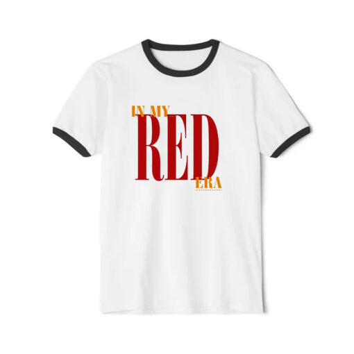 In My Red Era Taylor Swift Ringer Black Tee