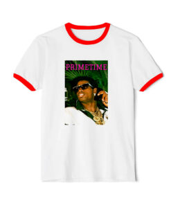 Jc On Deion Sanders Deion Primetime Sanders Ringer Red Tee