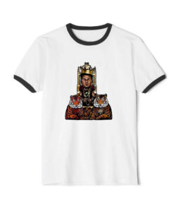 Jordan Travis College King And Tiger Ringer Black Tee