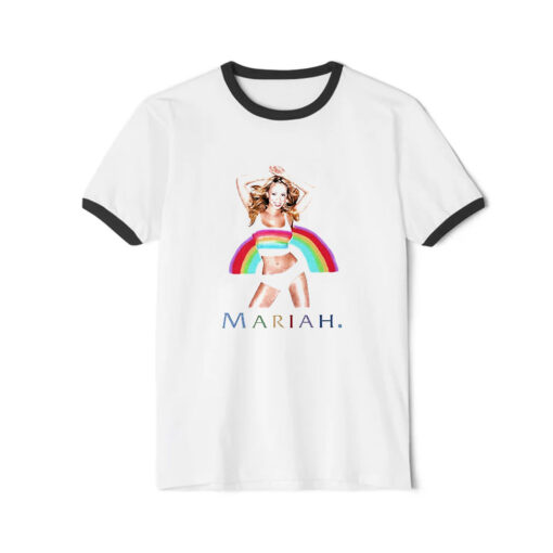 Mariah Carey Rainbow Photo Ringer Black Tee