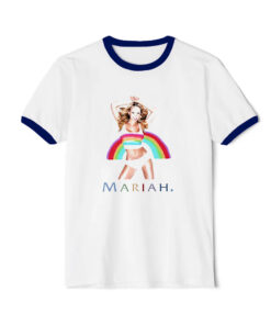 Mariah Carey Rainbow Photo Ringer Navy Tee