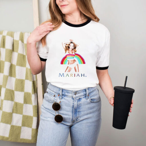 Mariah Carey Rainbow Photo Ringer Tee