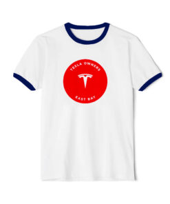 Maui Strong Toeb Meatball Logo Tesla Owners East Bay Ringer Navy Tee