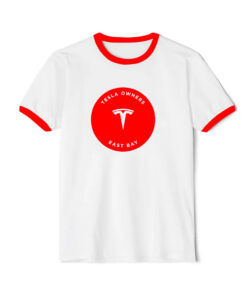 Maui Strong Toeb Meatball Logo Tesla Owners East Bay Ringer Red Tee