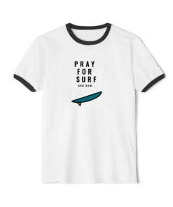 Maui Wildfire Pray For Surf And Rum Ringer Black Tee