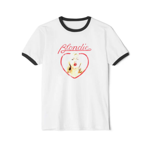 Merchcode Blondie Heart of Glass Ringer Black Tee