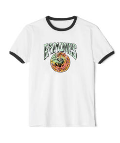 Ramones Crest Psych Ringer Black Tee