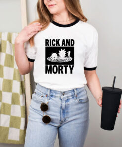 Rick And Morty Black And White Ringer Tee