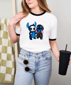 Stitch And Jack Skellington Costume Ringer Tee