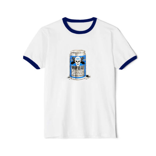 Stone Cold Austin Whoop Ass Ale Beer Ringer Navy Tee