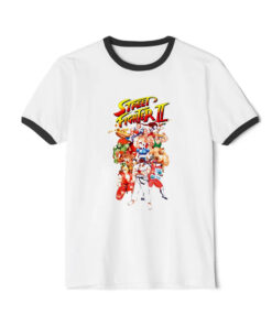 Street Fighter Group Shot Ringer Black Tee